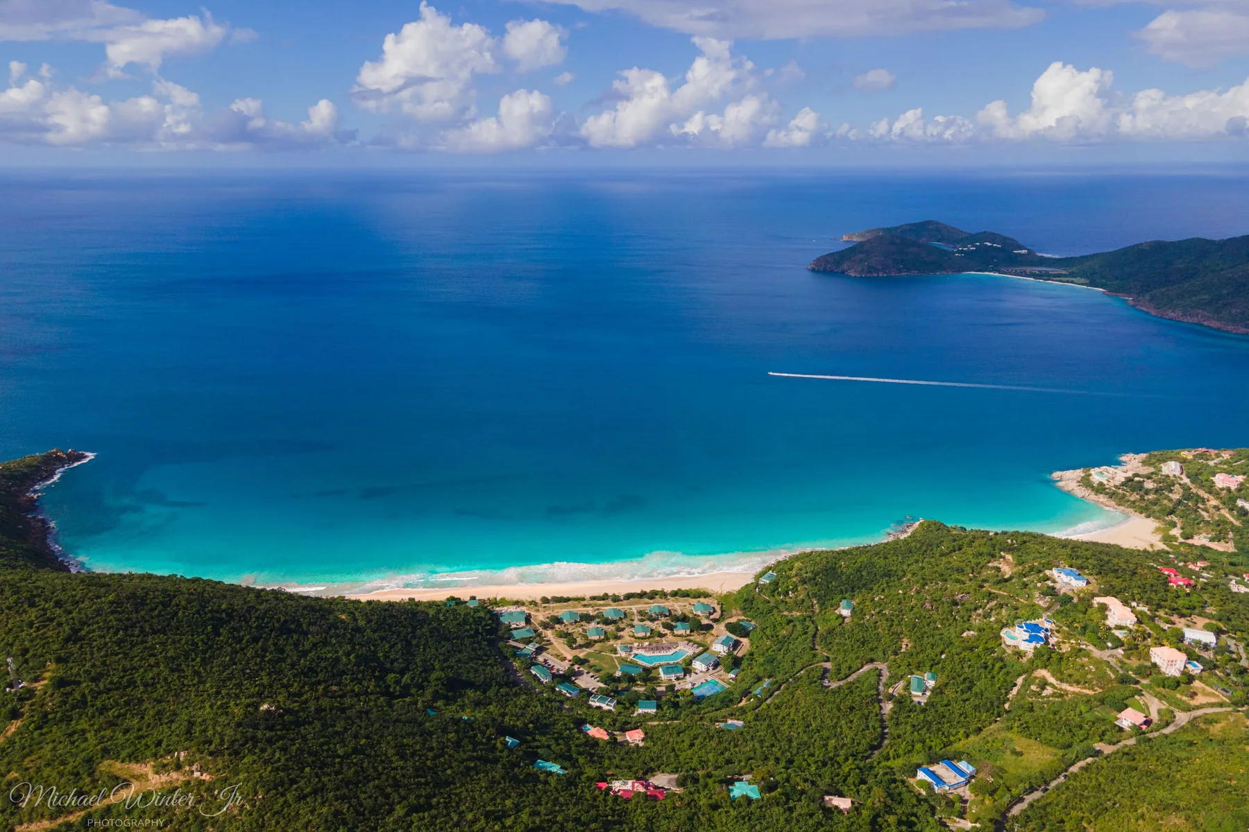 Wyndham Tortola Lambert Beach Resort from above